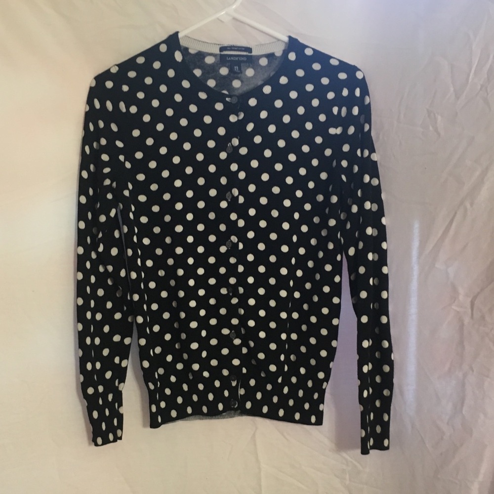 Black and white polka dot cardigan